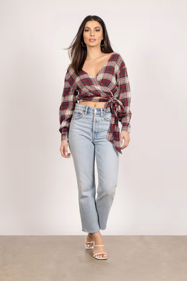 Margaux Crop Top - Red Multi