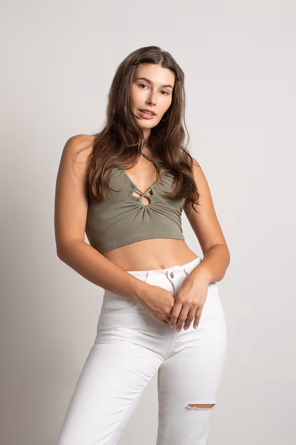 Natalia Crop Top - Ivory