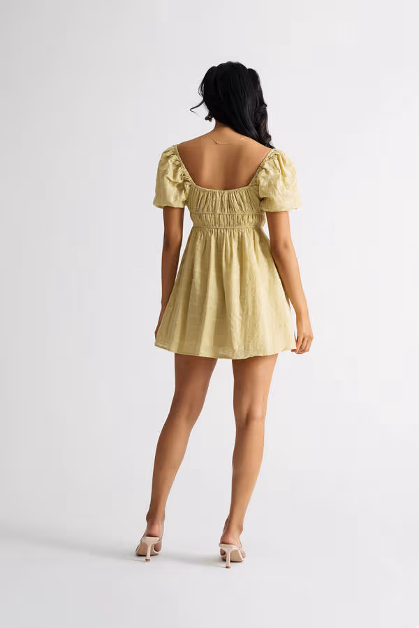 Tea Sweetheart Skater Mini Dress - Green