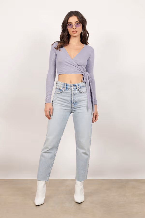 Made For Us Hacci Crop Top - Lilac