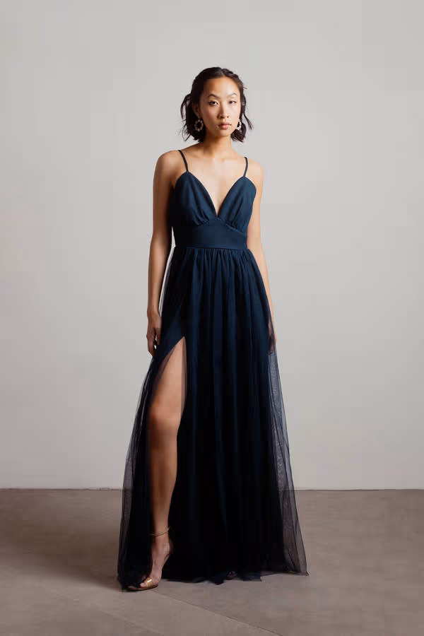 True Intentions Emerald Slit Maxi Dress