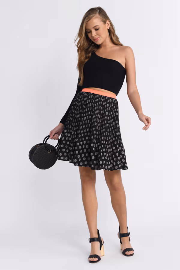Dancing Together Printed Mini Skirt - Black & Ivory