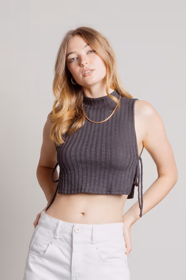 Can I Crop Top - Charcoal