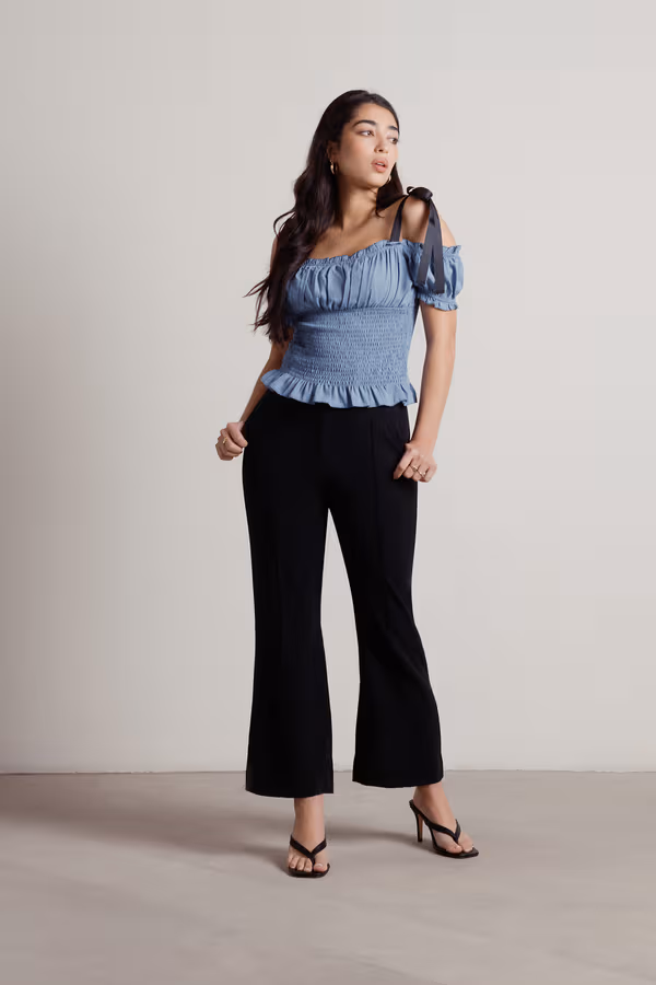 Romantics Smocked Top - Periwinkle