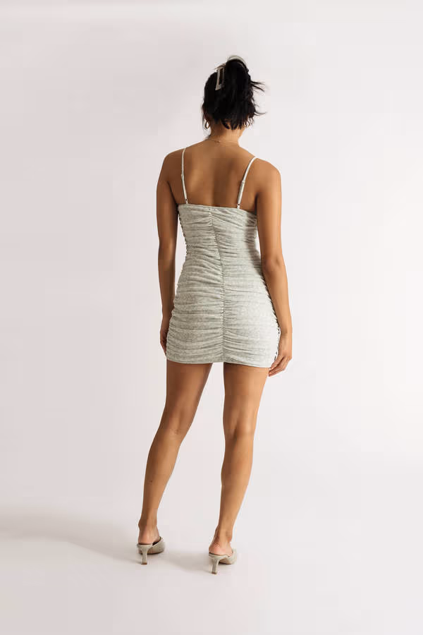 Namie Floral Ruched Mini Dress - Green Multi