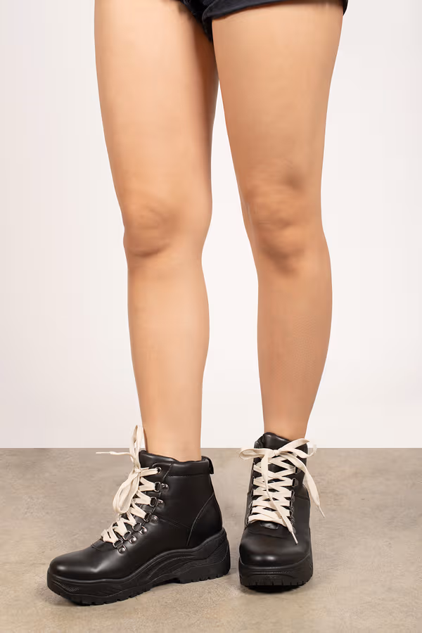 Jax Platform Ankle Boots - Black