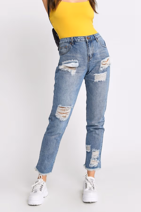 Montana Vintage Distressed Jeans - Vintage Wash