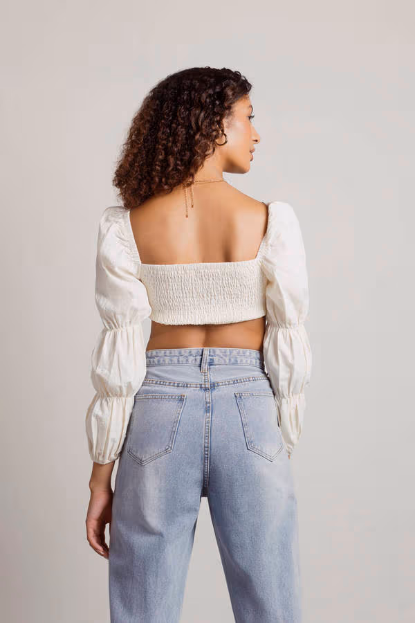 Make It There Crop Top - Cream