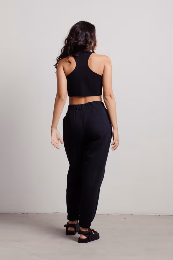 Stay Right Here Sweatpants - Black