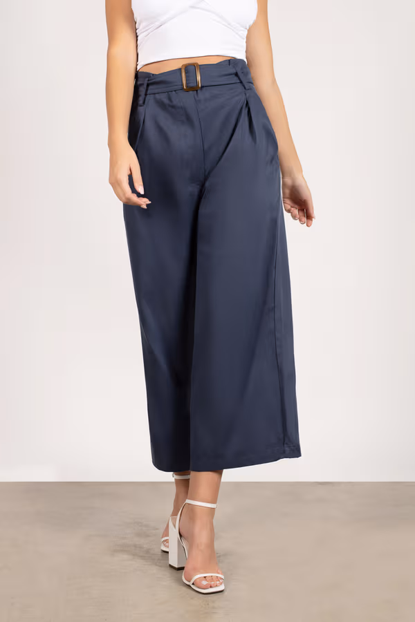 Millie Wide Leg Pants - Navy