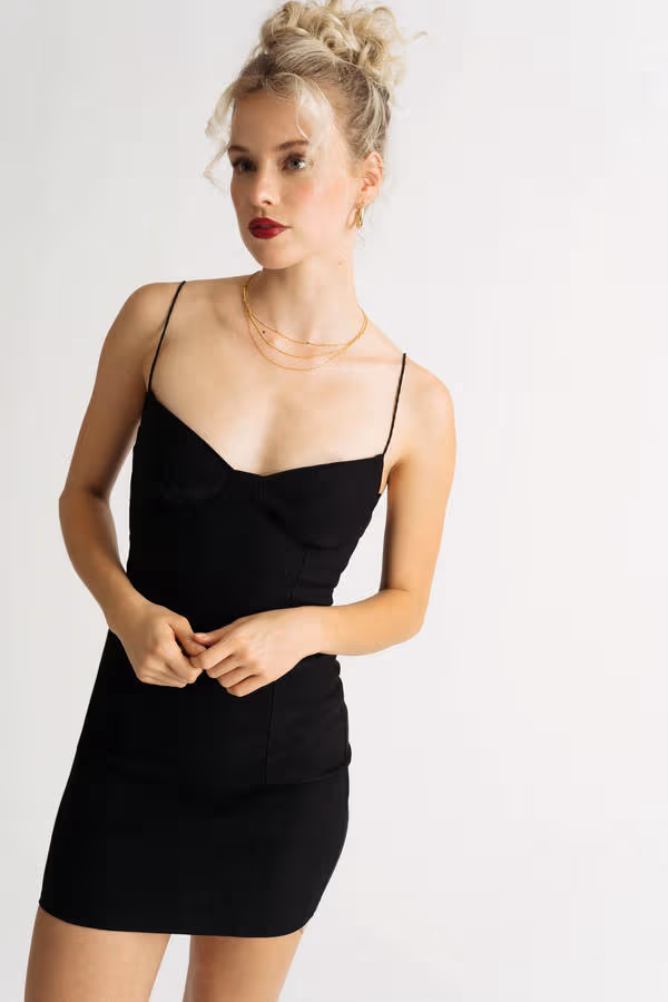 So Classic Bustier Bodycon Mini Dress - Black