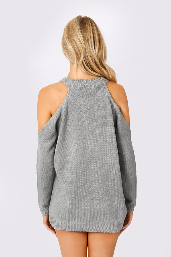 Alia Cold Shoulder Sweater - Black