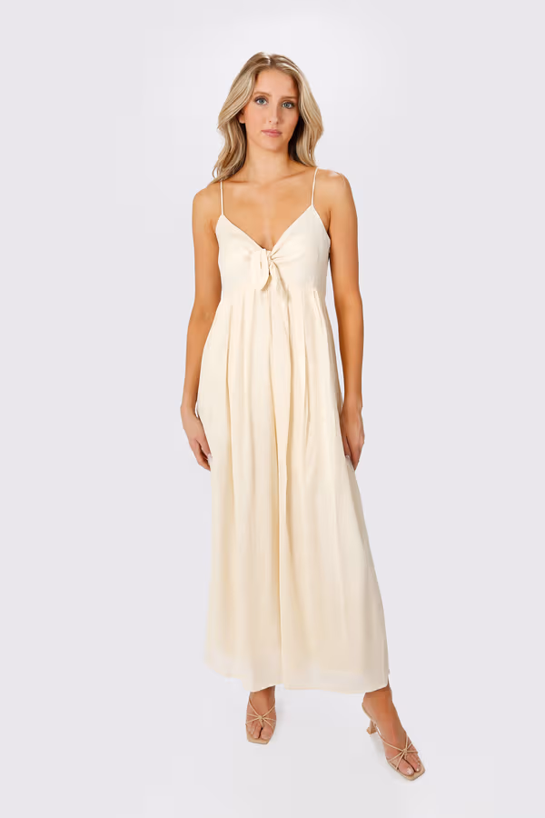 First Woman Front Tie Jumpsuit - Cream