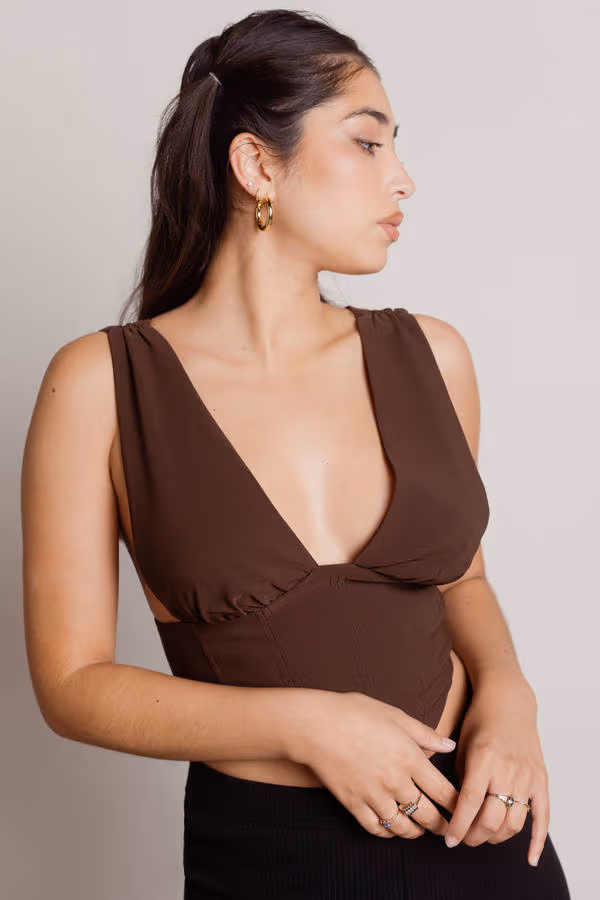 Avery Bustier Top - Brown