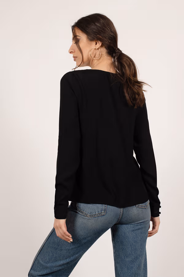 Rebecka Front Tie Blouse - Black