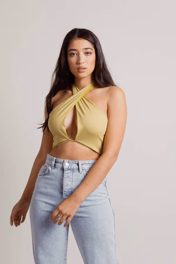 Pamela Crop Top - Chartreuse