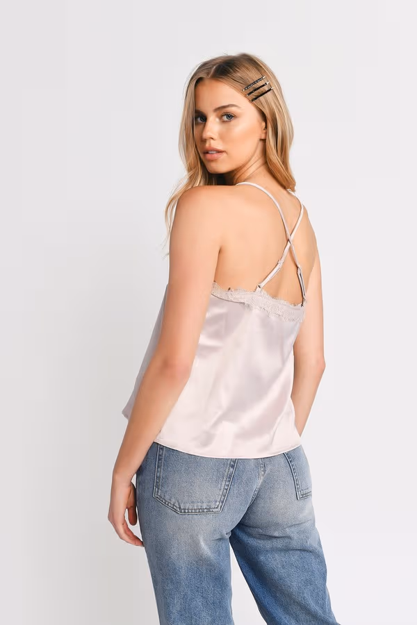Amiyah Satin Top - Stone
