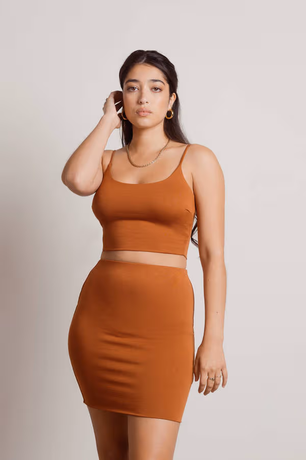 Take Pride Cami Crop Top and Mini Skirt Set - Off White