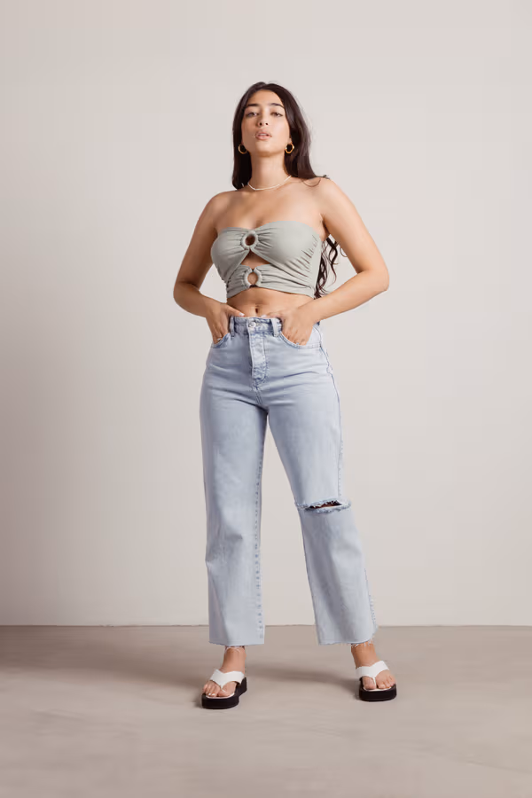 Bandits Crop Top - Sage