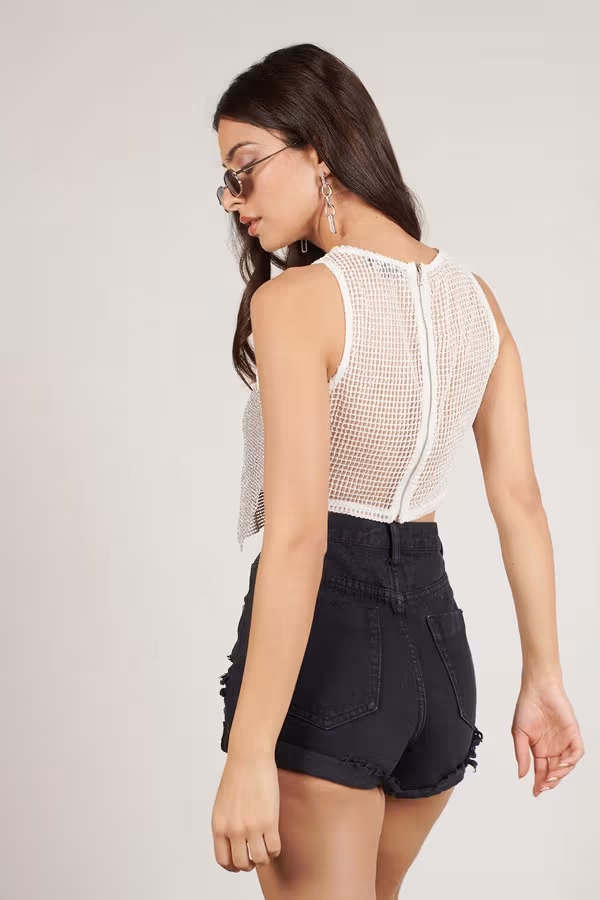 Silvio Crop Top - White