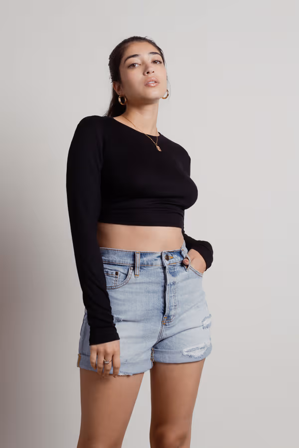 Tamago Crop Top - Black