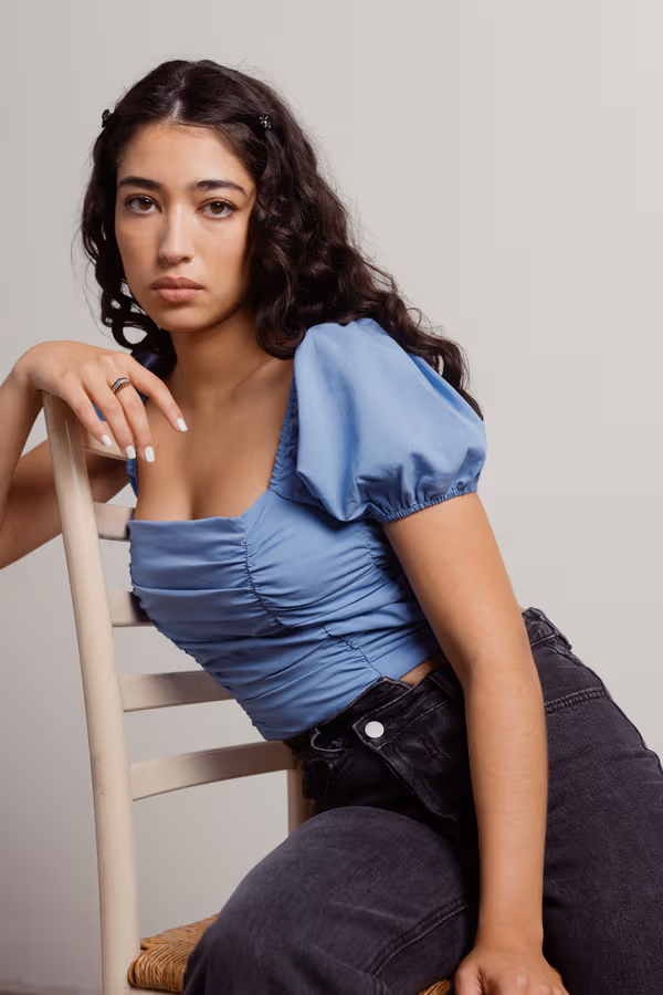 See You There Crop Top - Blue