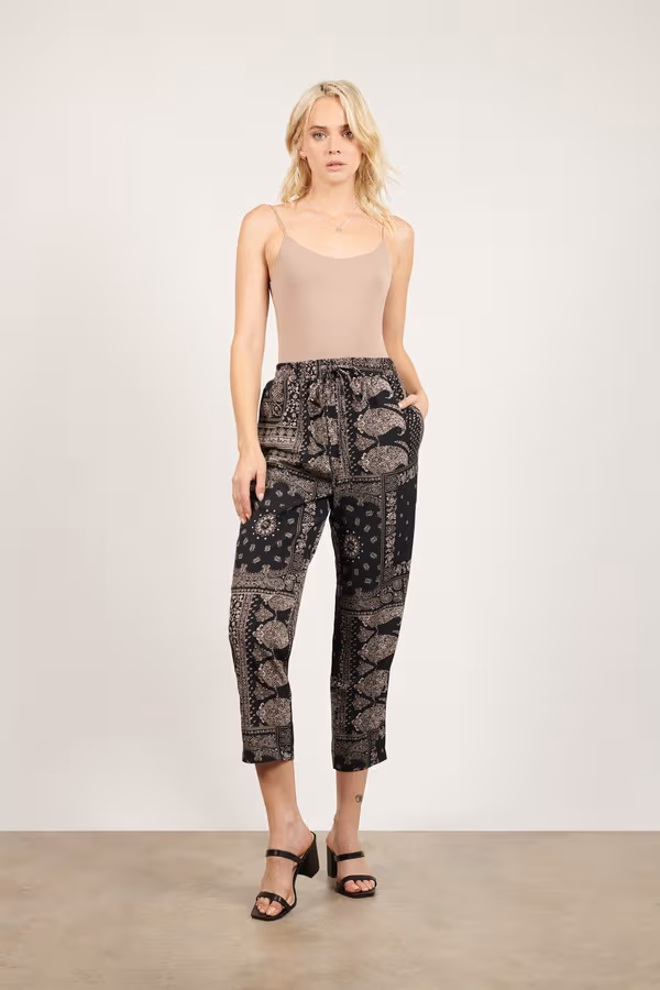 Elephante Cropped Pants - Black Multi