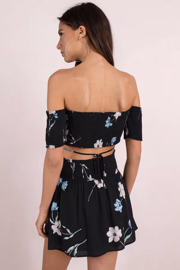 Sydney Crop Top - Black Multi