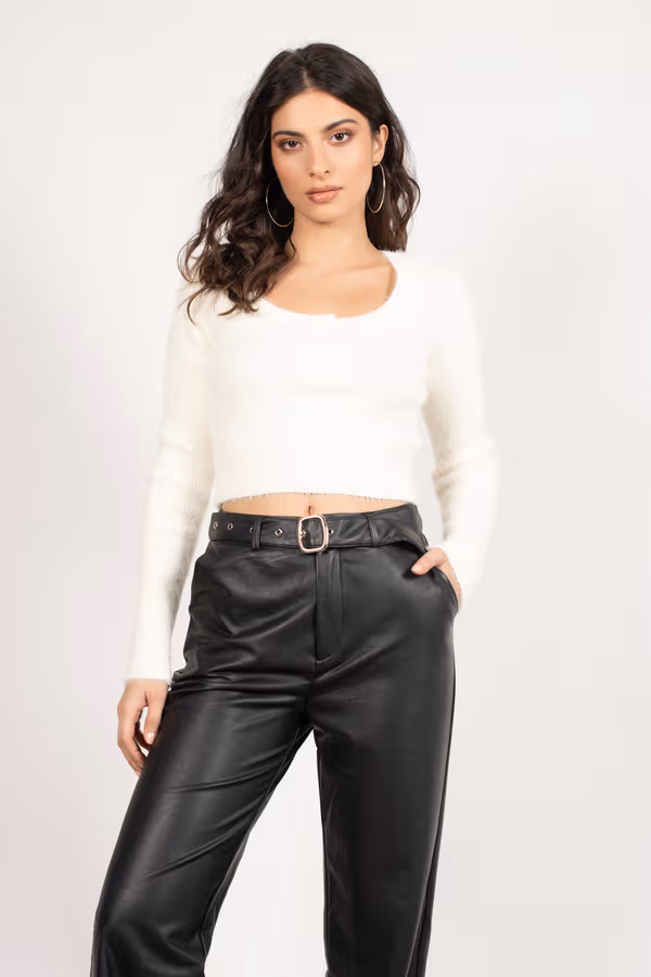 Relax Your Mind Fuzzy Sweater - White