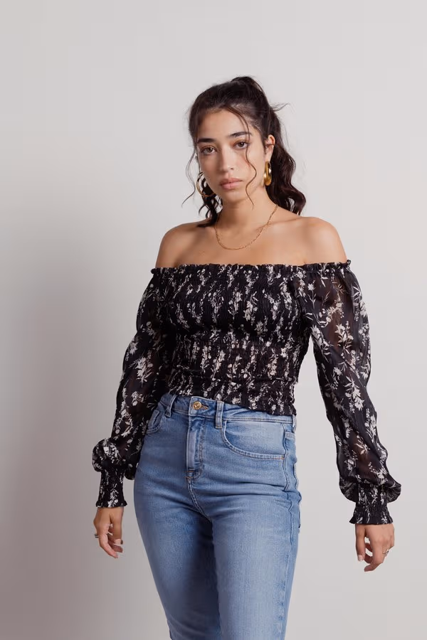 Phobos Floral Blouse - Black