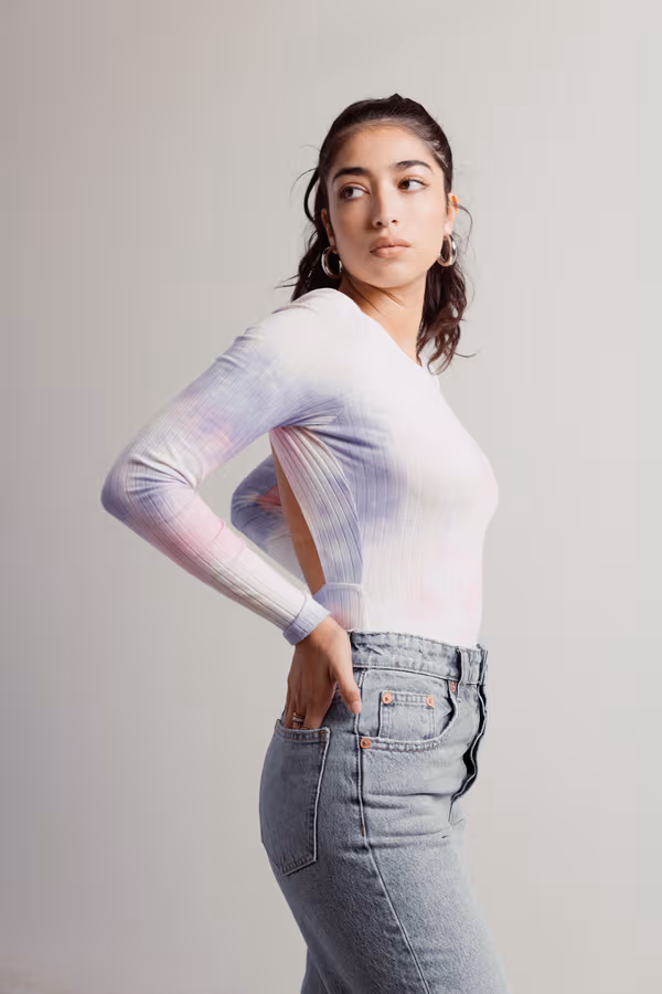 Float Away Tie Dye Bodysuit - Pink Lavender