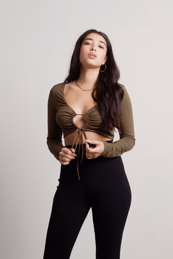 Target Practice Crop Top - Olive