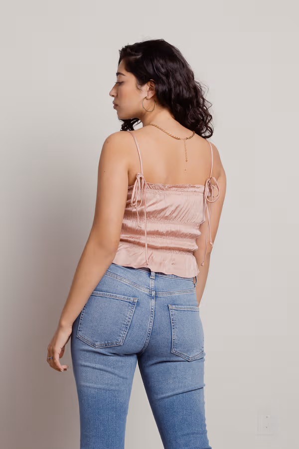 Many Hours Satin Top - Champagne