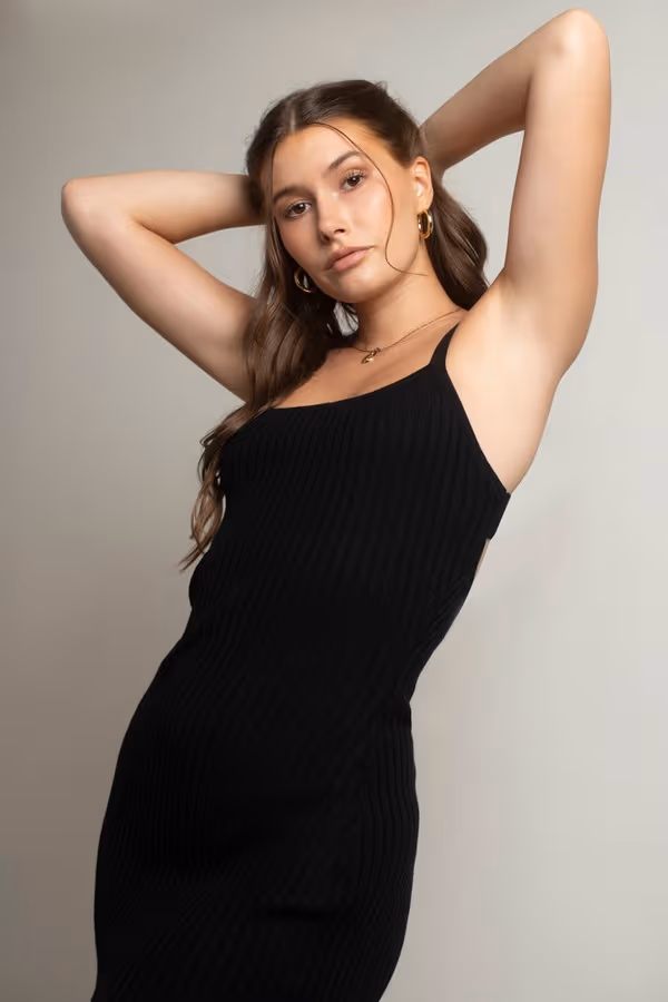 End Up Here Ribbed Open Back Mini Dress - Ruby Red