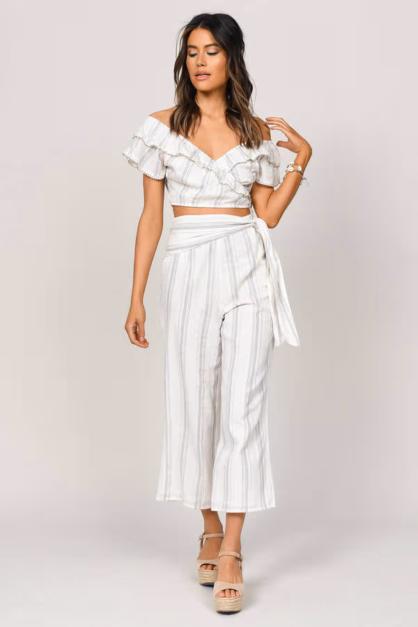 Lynn Crop Top - White Multi