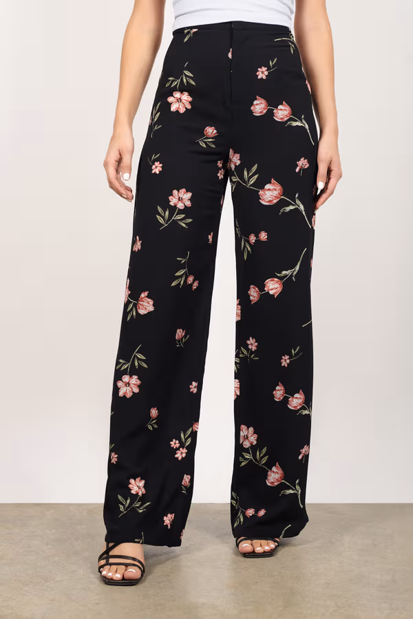 Where Did Our Love Grow Floral Pants - Black Multi