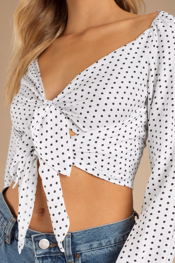 Double Down Crop Top - White