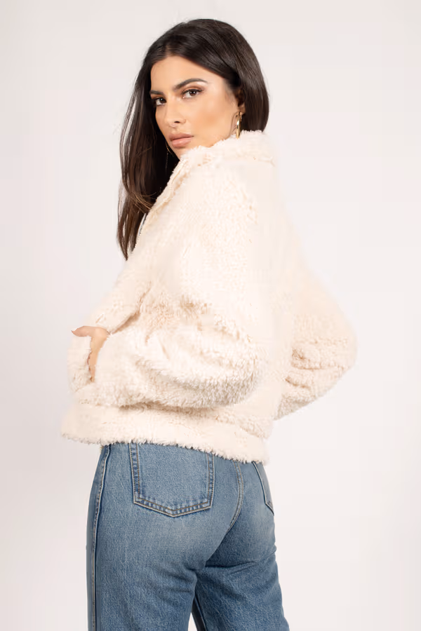 Take The Blame Sherpa Jacket - Ivory
