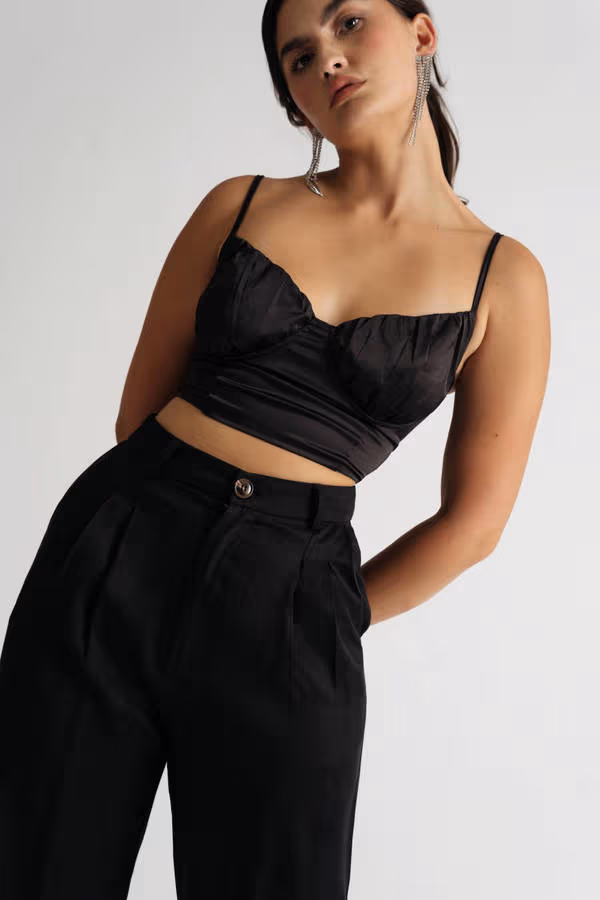 Will You Know Crop Top - Black