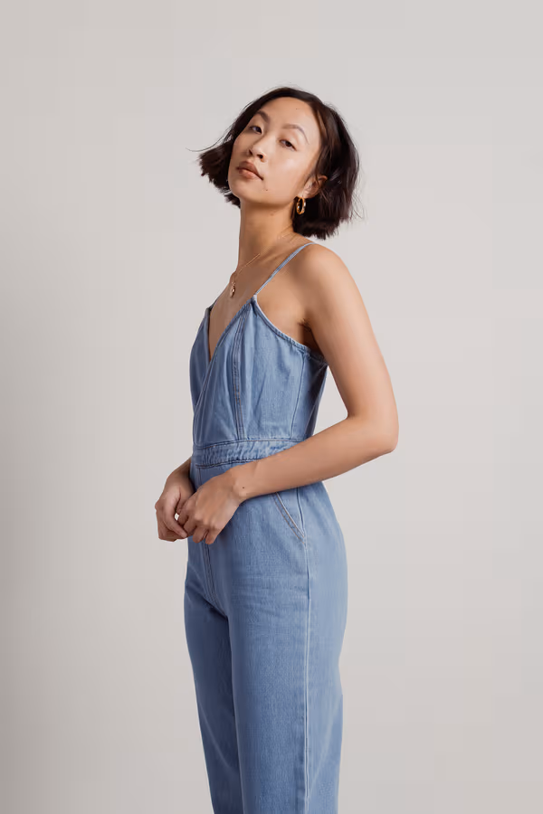 Jump Up Denim Jumpsuit - Medium Wash