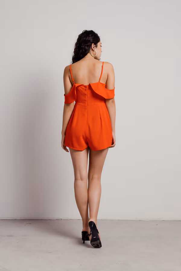 Thea Wrap Romper - Red