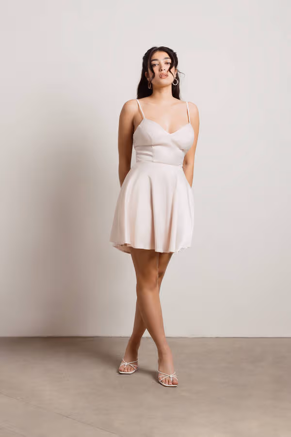 Loraine Open Back Skater Mini Dress - Black