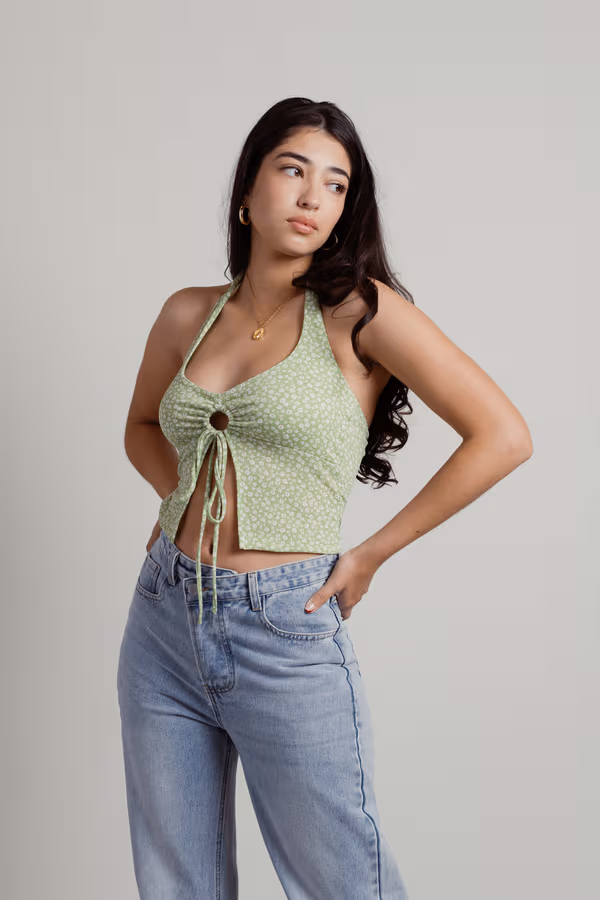 Big Fan Crop Top - Lime