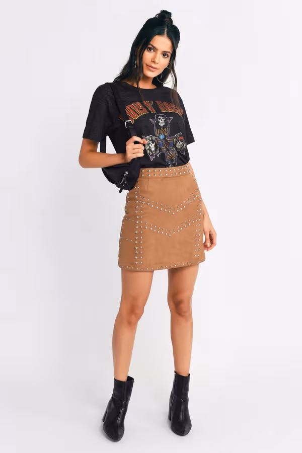 Jeannette Studded Mini Skirt - Olive