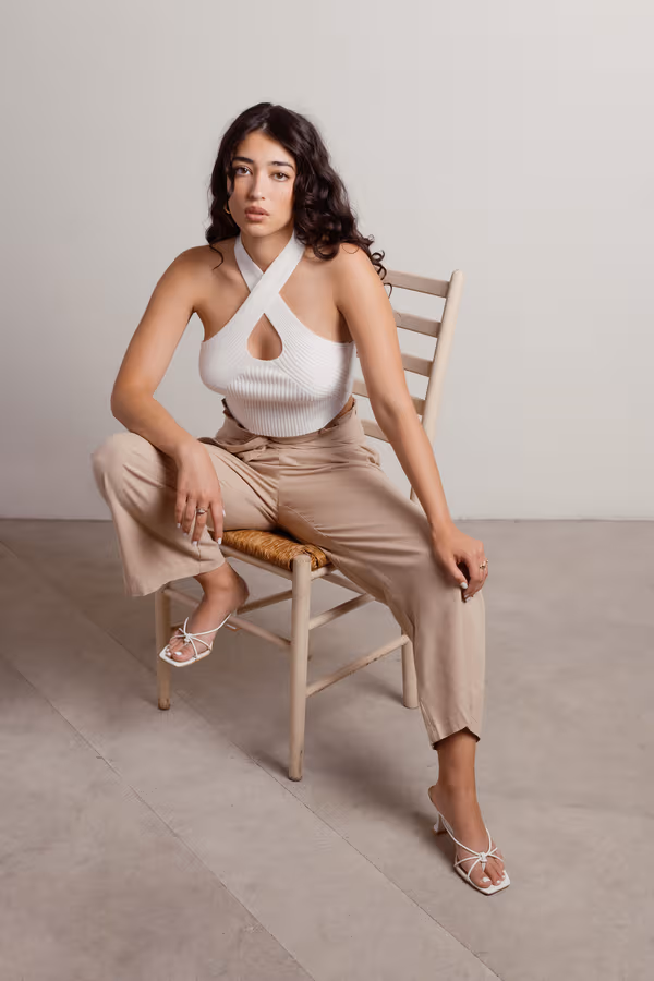 Get This Paperbag Pants - Beige