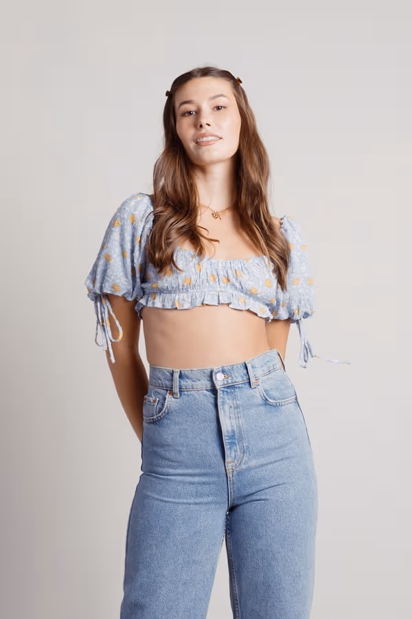 Maya Crop Top - Blue