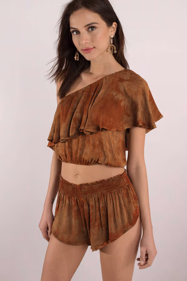 Blue Life Sophie Crop Top - Brown Multi