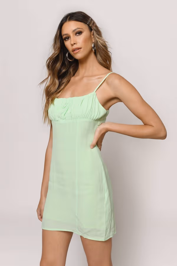 No Goodbye Cami Shift Mini Dress - Lime
