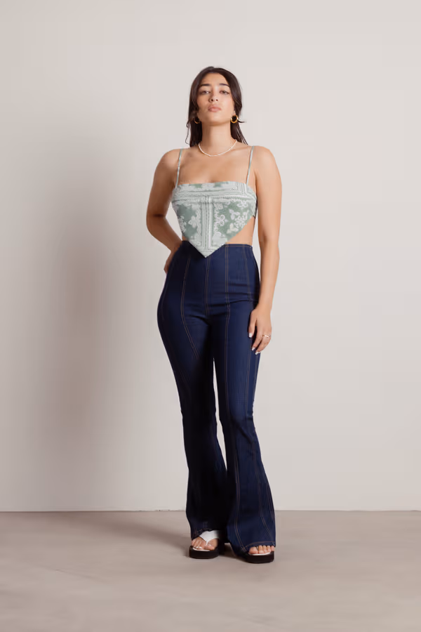 Scarf It Up Crop Top - Yellow