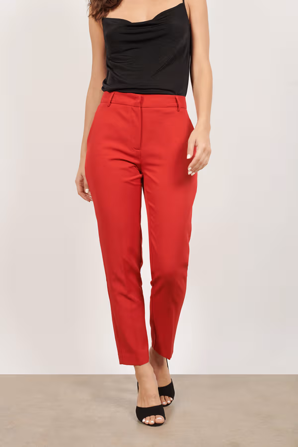 Still Had You Cropped Pants - Red